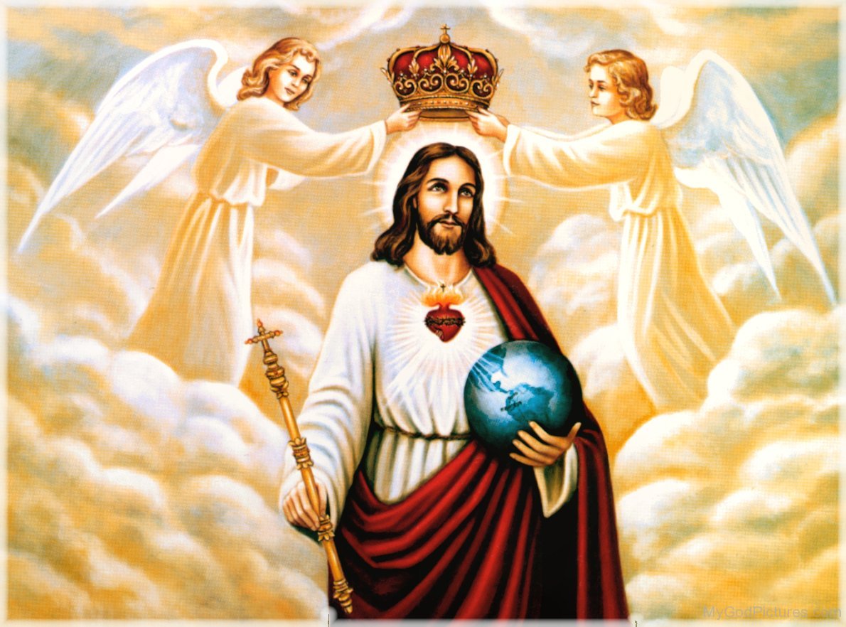 Angels Putting Crown On King Jesus Christ
