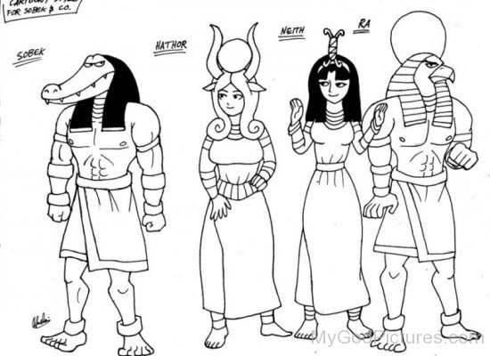 Sobek,Hathor,Neith And Ra-vb519